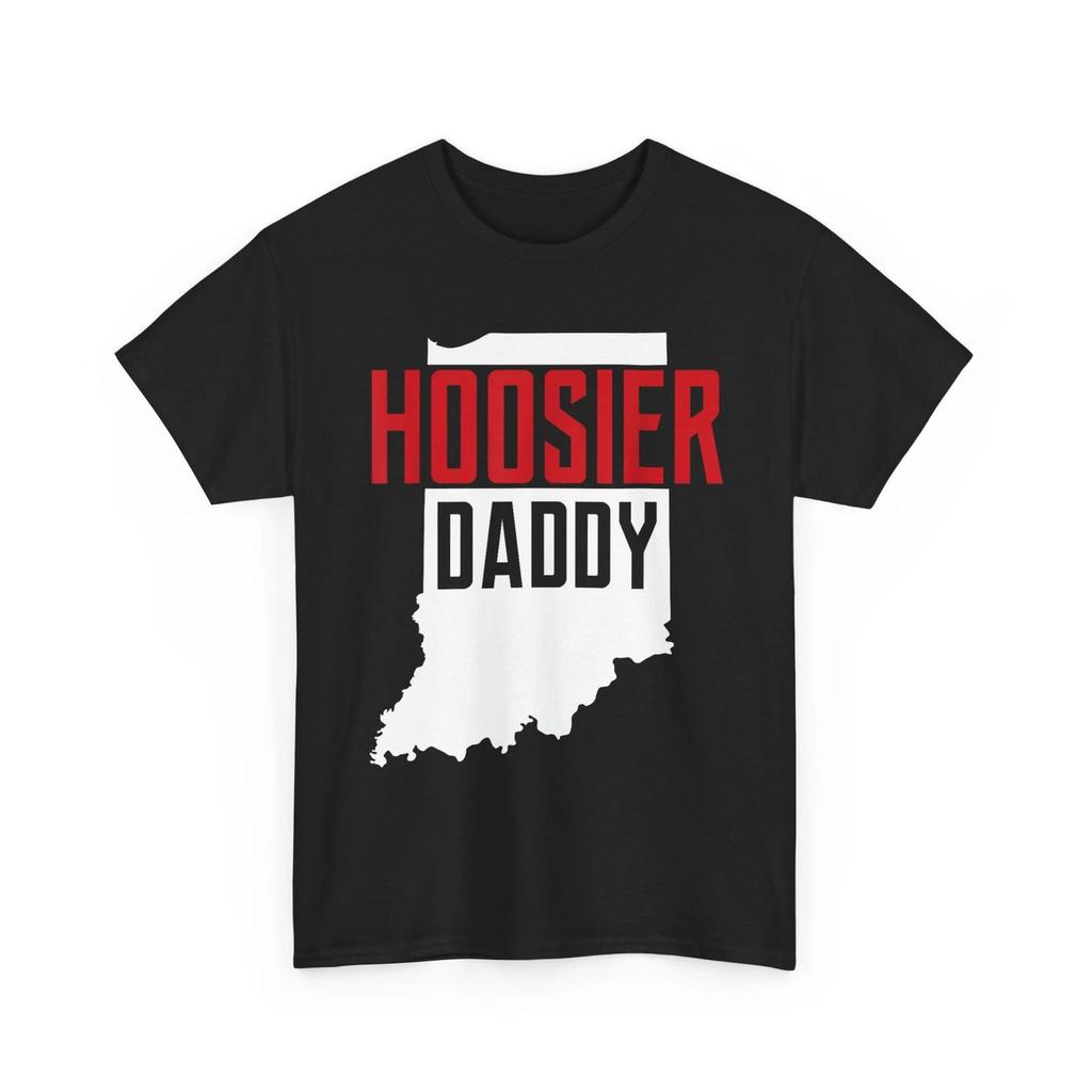 Hoosier Daddy Indiana State Map Gift T-Shirt