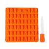 53 Cavities Bear Silicone Mold DIY Chocolate Candy Tray for Ice Cube Gummy Jelly Dropper Included Bear Silicone Mold