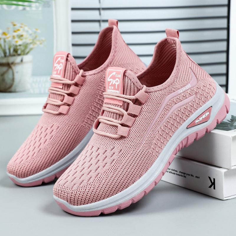 Jinshiyuanshu Shoes women's casual shoes processing custom women's shoes versatile middle-aged and elderly mother shoes flying woven breathable single