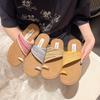 Niche Design Set Toe Cool Slippers Women's Summer New with Skirt Seaside Flat Beach One-word Slippers
