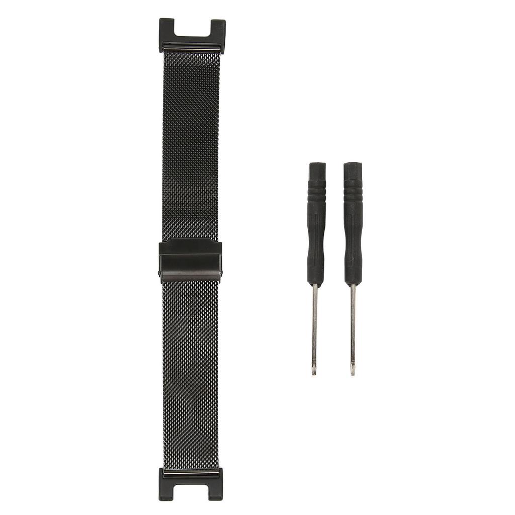 Metal Mesh Watch Band Smartwatch Wrist Strap Replacement Bracelet for Amazfit TRex Pro(Black )
