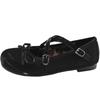 Black Retro French Flat-soled Single Shoes Women's 2025 New Spring Shallow Mouth Ballet Versatile Skirt Mary Jane Shoes
