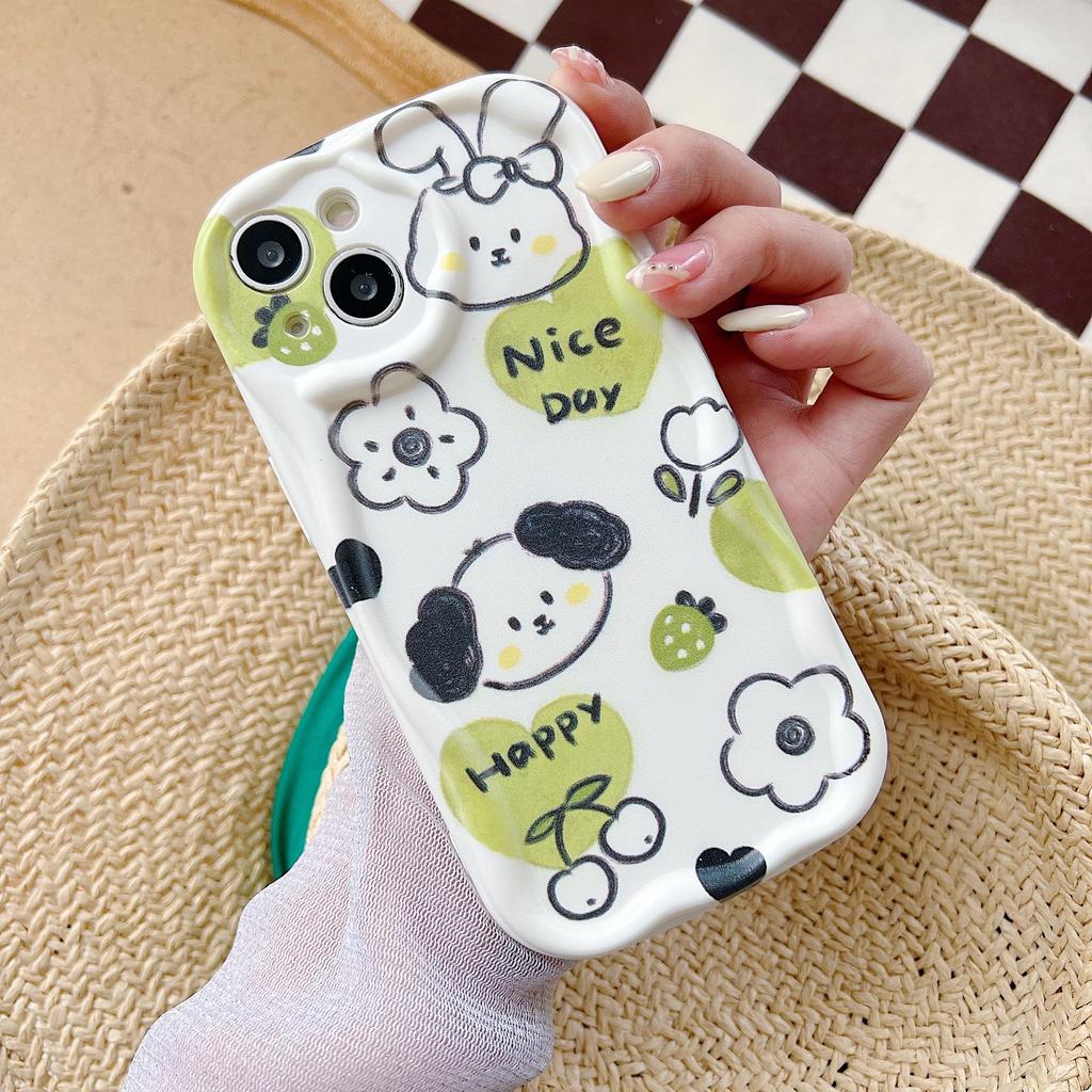 Cute Silicone Case for Tecno Spark 8C iPhone 15 14 Samsung A54 A34 Xiaomi Redmi Note 12 11 Pro Funda Cartoon Puppy Tulip Flower Cover Soft TPU Bumper
