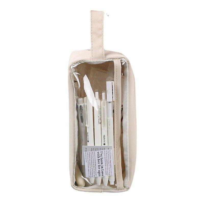 Свежий стиль, прозрачные сумки для карандашей, красивая сумка для ручек, водонепроницаемый держатель для канцелярских принадлежностей большой емкости, школьные/офисные принадлежности