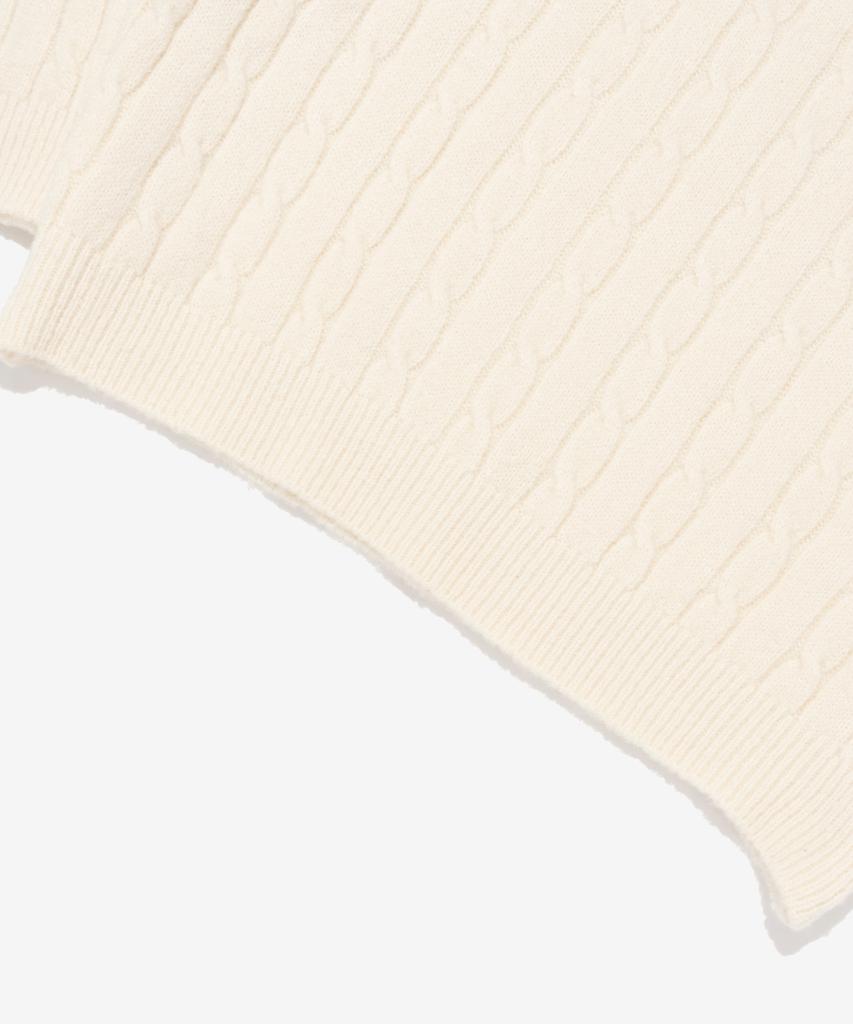 OTHERFITS Cable Henley Neck Round Knit (Ivory)