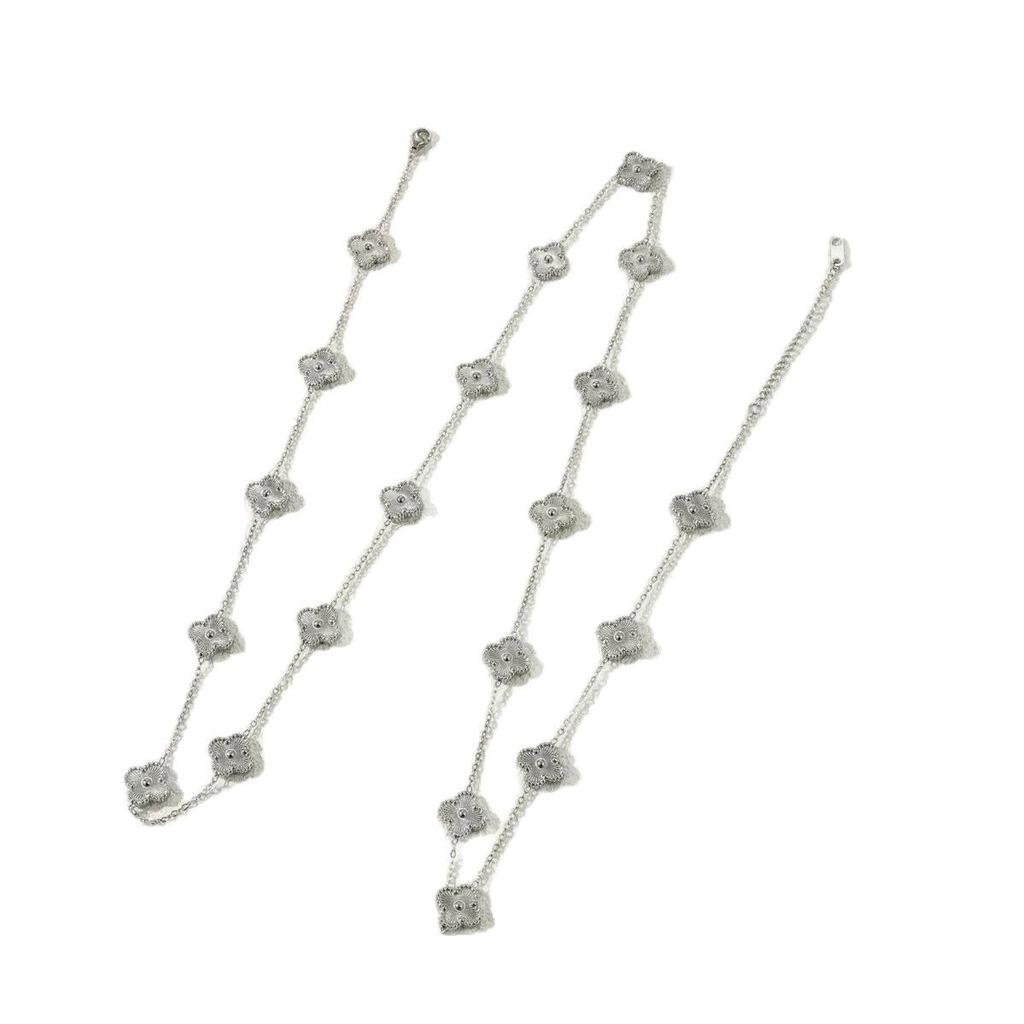 Модное высококачественное роскошное ожерелье-цепочка для свитера «Четырехлистный клевер», длина 90 см, ожерелье «Двадцать цветов»