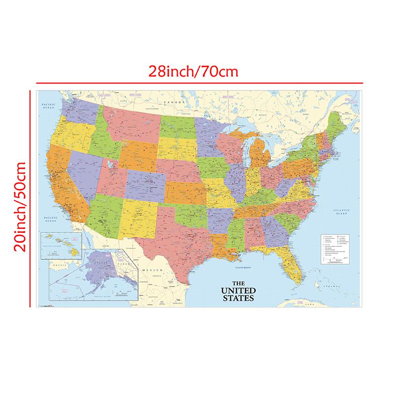 The World Political Map Detailed Painting Wall Art Poster Home Decoration School Education Supplies