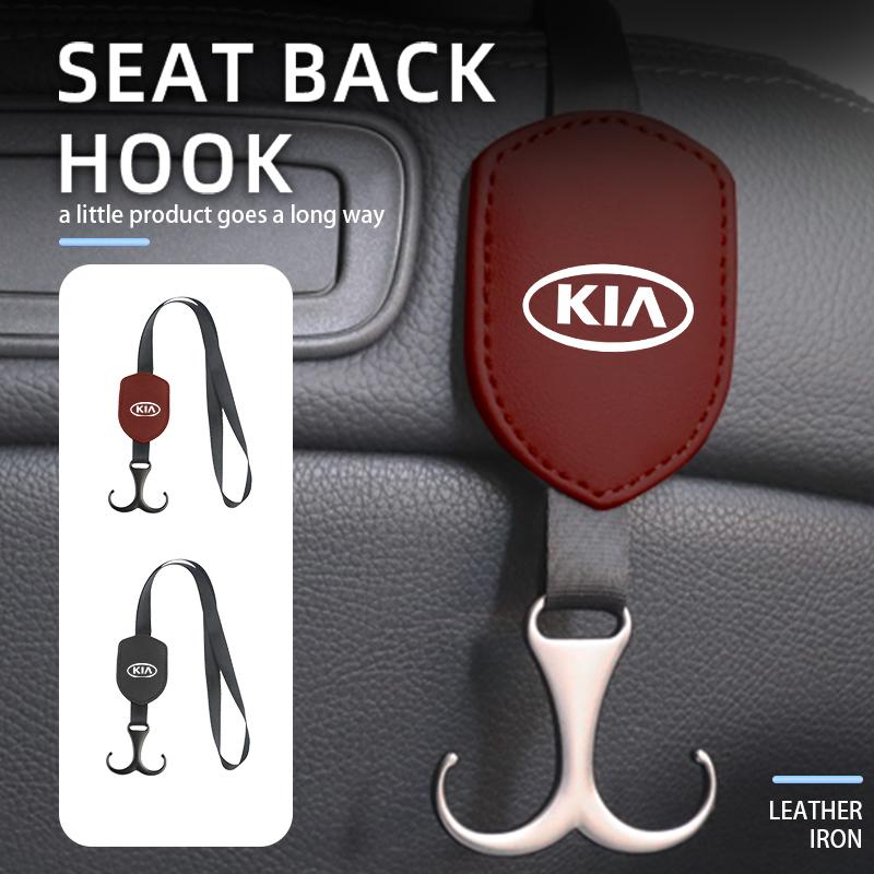 AABIU1 Car Black Rope Double Hook Strong Load-brearing Storage Hanger For KIA K5 K2 Rio Optima Sportage Venga Sorento Stonic Forte