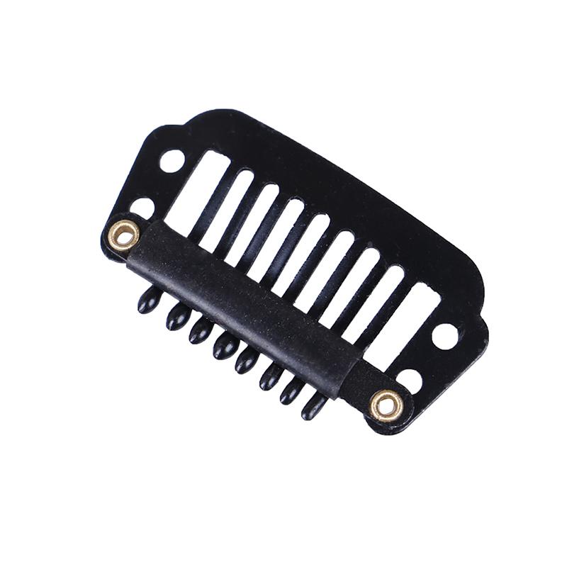 10/100 Зажимы для парика Зажимы для париков с резиновой накладкой на заднюю часть волос, черные 8 зубов