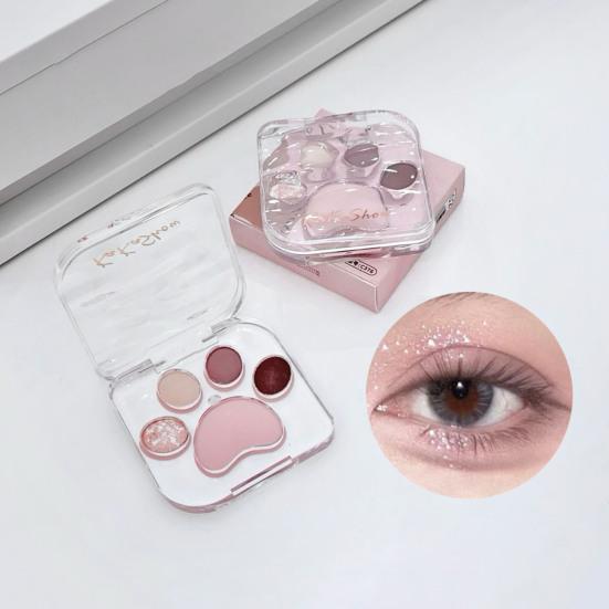 Палитра теней для век Cat Paw, 5 цветов, мерцающие матовые, натуральные, нюдовые, стойкие