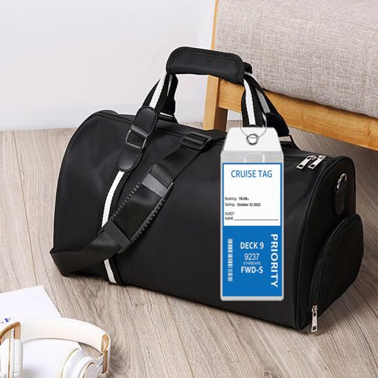 5 шт./компл. держатель багажной бирки со стальным кольцом, прозрачная водонепроницаемая застежка-молния, многоразовая багажная этикетка, рукав, предметы первой необходимости для круиза