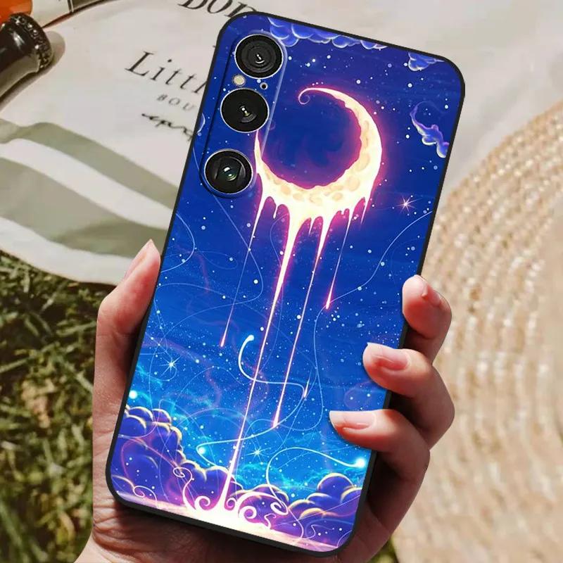Для Sony Xperia 1 VI Чехол Роскошный Черный Силиконовый ТПУ Мягкая Защитная Крышка Телефона для Sony Xperia 1 VI Ударопрочный Бампер Оболочка Xperia 1VI Capa