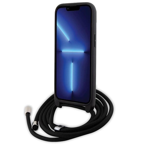 Чехол Karl Lagerfeld Crossbody Saffiano Monogram Metal Pin Karl & Choupette для iPhone 15 - черный