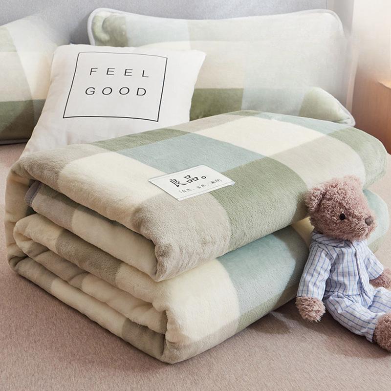 Extra Soft Flannel Blanket Thickened Nap Air Conditioning Blanket