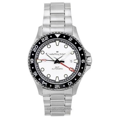 Khaki Navy Scuba GMT Нержавеющая сталь Серебристый циферблат Автоматические Дайверские H82555150 300М Мужские часы