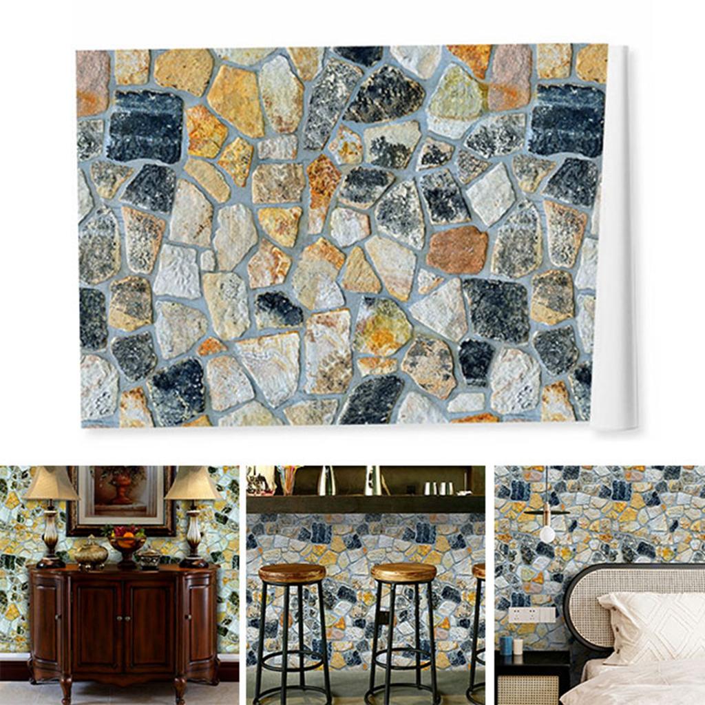 45смx10м Обои под камень Домашняя наклейка на стену с кирпичной кладкой Цветной узор скалы