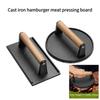 Heavy-Duty Steak Burger Press Cast Iron Grill Hamburger Grinder Meat Press Board  Kitchen Gadgets