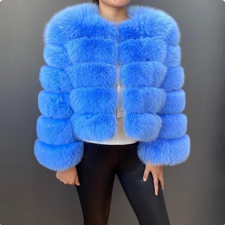 European and American new imitation fur jacket imitation fox fur jacket short women's clothing long-sleeved winter coat long-haired splicing