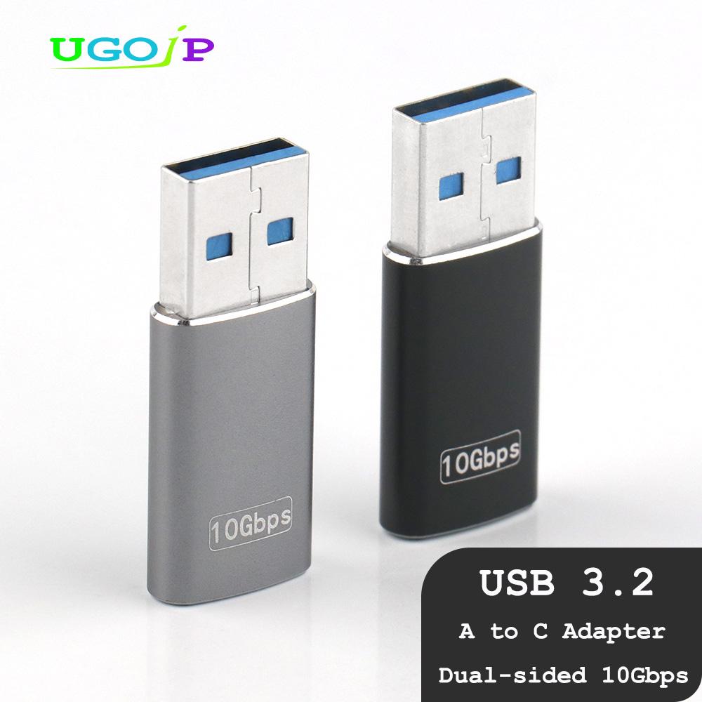 UGOjP USB 3.2 Type C OTG Adapter USB A to Type C Cable Converter For Macbook Samsung Huawei Xiaomi Double Sided 10Gbps Adapter 3