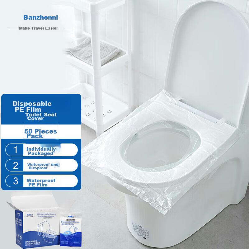 Banzheni Disposable Toilet Seat Cover, Travel Hotel Full Coverage, Extra Thick, for Postpartum Women, Waterproof, Individually Wrapped