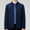 Business Jacket Men's Middle-aged Lapel Daddy Spring and Autumn Thin Mulberry Silk Executive Jacket for Middle-aged and Elderly People