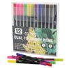 12-120 Colors Felt Tip Drawing Watercolor Art Markers Pen Dual Brush Fineliner Colouring Pen Set for Calligraphy Painting