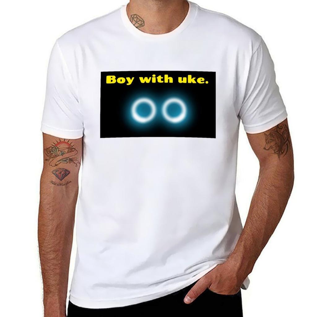 Boy Ukehes With A Uke Ukulele Tshirt Functional Casual Short Sleeve Tee