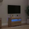 VidaXL TV Stand with LED Lights Artisan Oak Engineered Wood, TV Stand, Media Unit, TV Console, Furniture 856311
