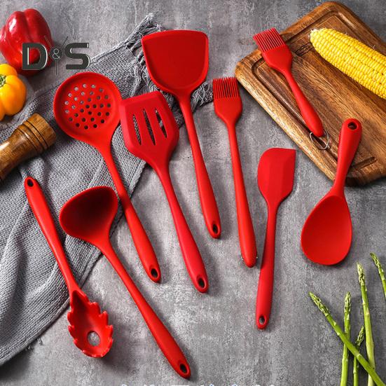 Лопатка с антипригарным покрытием, термостойкий силиконовый гибкий дуршлаг, совок для риса, удобный скребок для выпечки