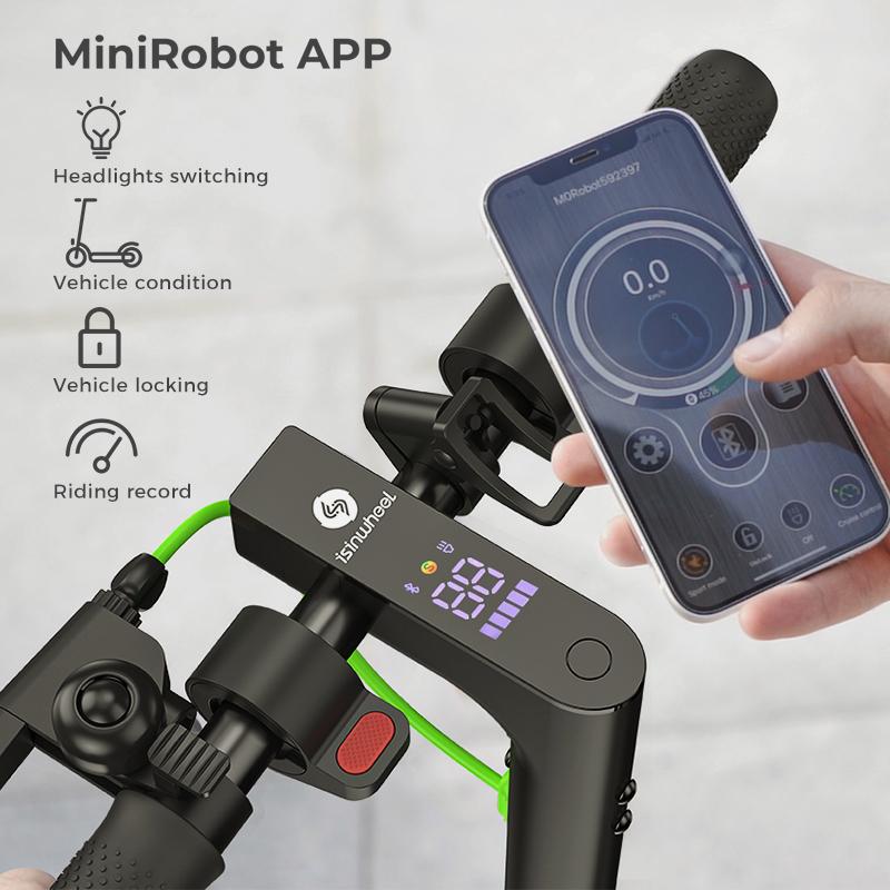 Электросамокат isinwheel S9 PRO - Мотор 350 Вт, 8,5" литые шины, Управление через смарт-приложение | Ультрапортативный самокат для поездок на работу
