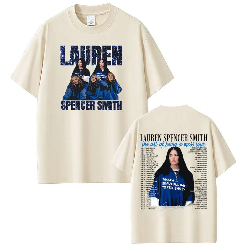 Lauren Spencer Smith The Art of Being A Mess Tour 2026 Print T-shirts Men Women Fashion T-shirt Cotton Oversized Trendy T-shirts