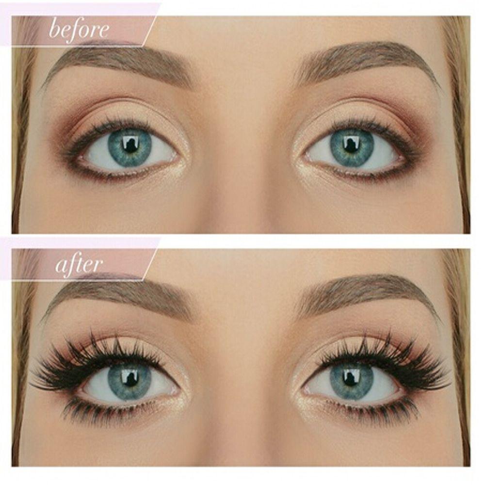 SK SKONHED 4 Pcs Sexy Long Cilia Glue-free Triple Magnet Extension Tools False Eyelashes Cross Wispy