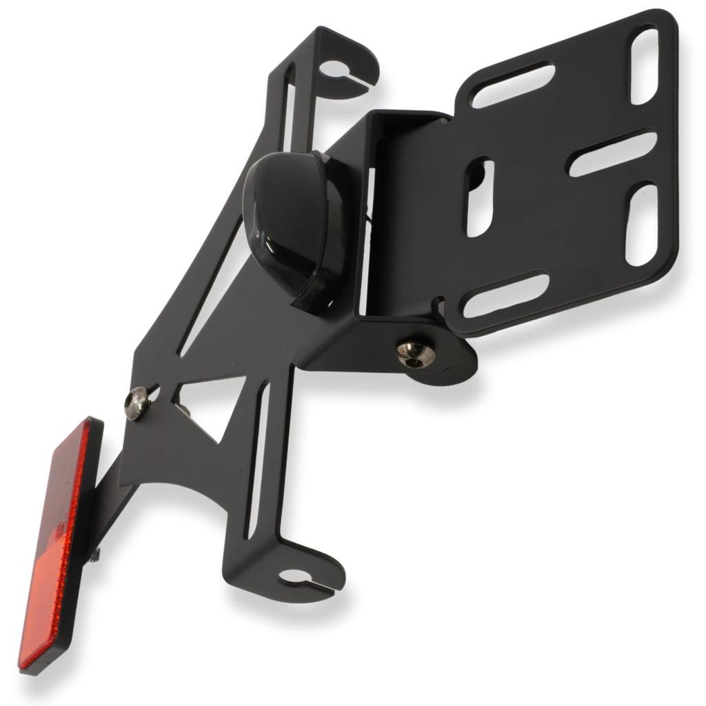 UMikke Motorcycle Fenderless Kit, Universal LED License Plate Light, Reflector, For Turn Signals, With Hole, Custom Parts, Stay Bracket, Black