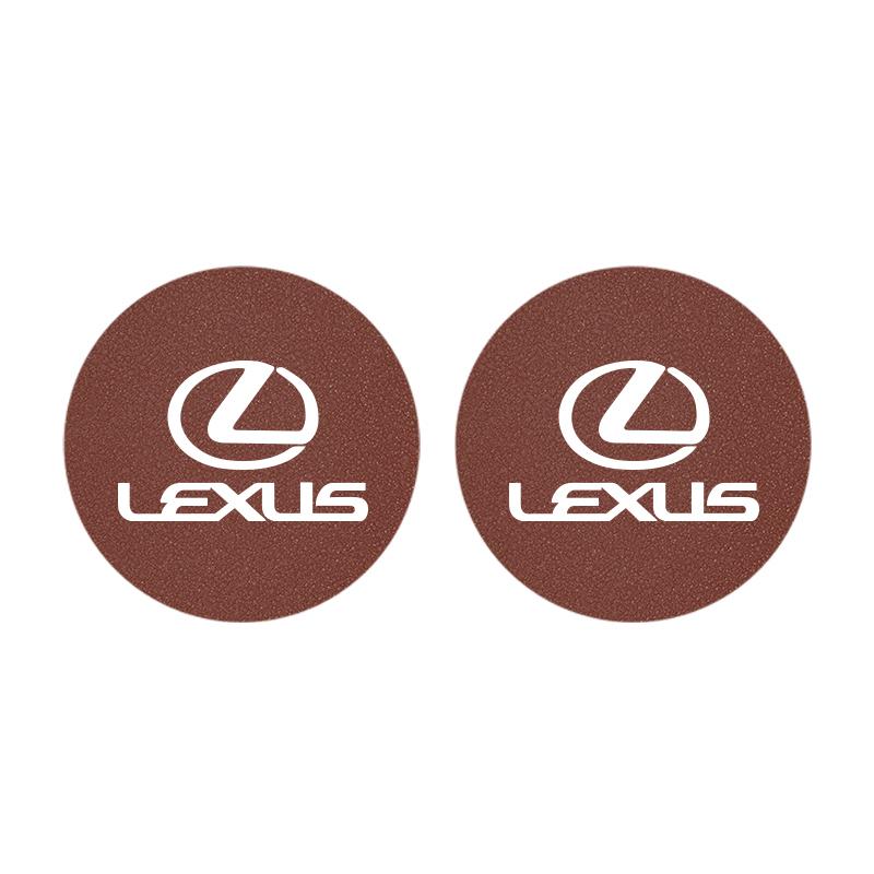 2Pcs Car Suede Coaster Anti-Slip Water Cup Pad Accessories For Lexus F SPORT GS GX IS LS LX CT LC LBX NX RX 350h 450h ES UX 300e