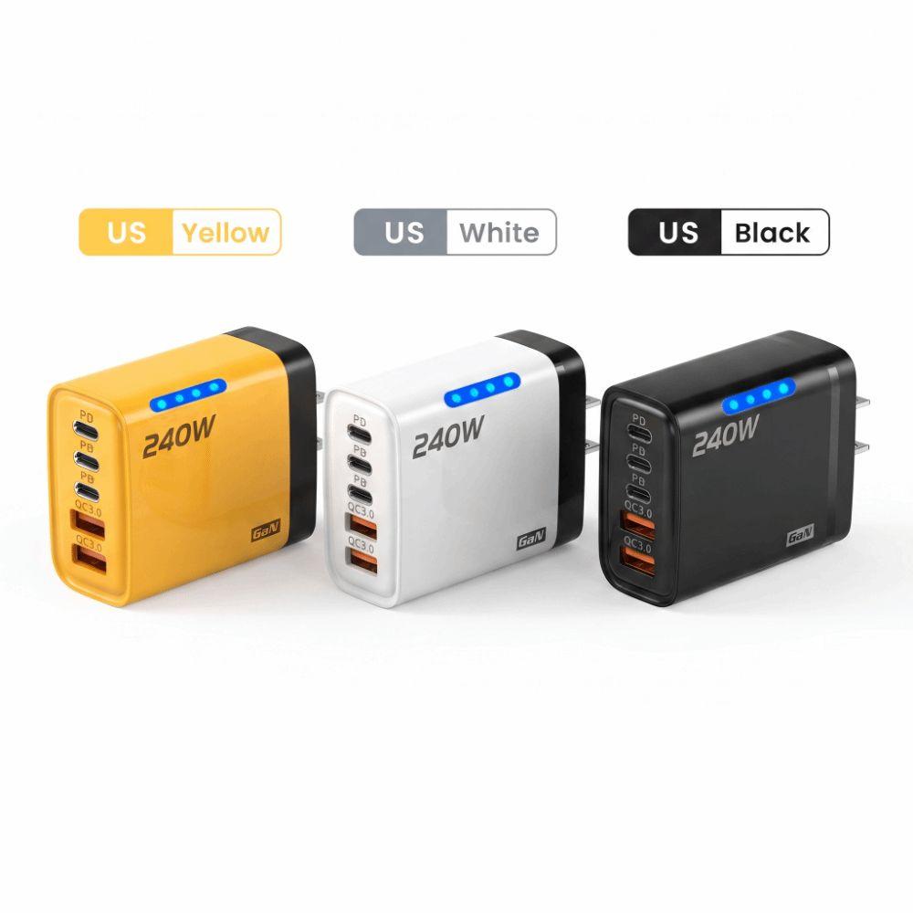 GaN Phone Charger Adapter 5 in 1 Mobile Phone USB C Charger Wall Charger Adapter Office Use