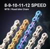 S8/9/10/11/12L NEW SUMC Chain 8 9 10 11 12 Speed Hollow Ultra Light Gray/Rainbow Mountain Road Bicycle Shifting Chain