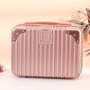 Handbag 14 Inch Makeup Case Retro Luggage Travel Box with Straps Mini Handheld Suitcase  Travel