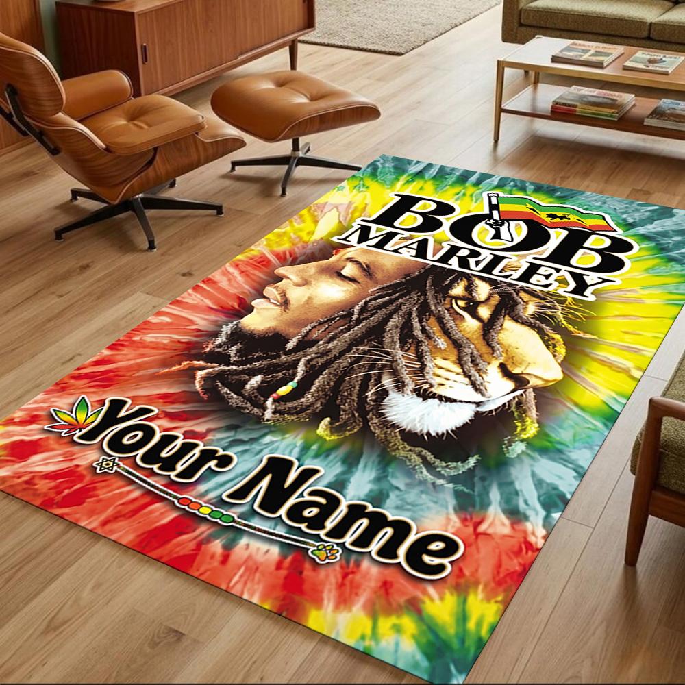 Bob Marley Customized Name Area Rug Design for Game Room Balcony Dining Room Bedrooms Antislip Carpet Office home decor