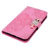 For Samsung Galaxy S24 Ultra Wallet Case Owl Flower Imprinted Rhinestone Leather Cover