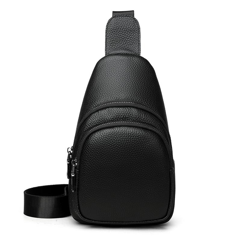 Minimalist Genuine Leather Business Casual Chest Bags Unisex Qality Men's Bag Convenient Daily Travel Small Single Bag