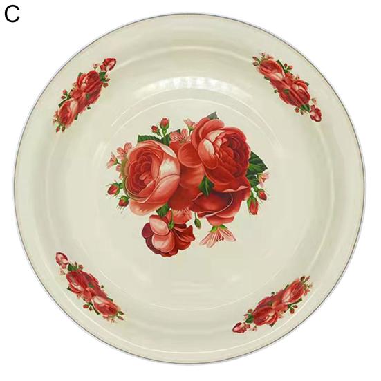 Обеденная тарелка, фарфоровая тарелка большой емкости с цветочным узором, изящная закуска, сервировка еды, эмалированное блюдо