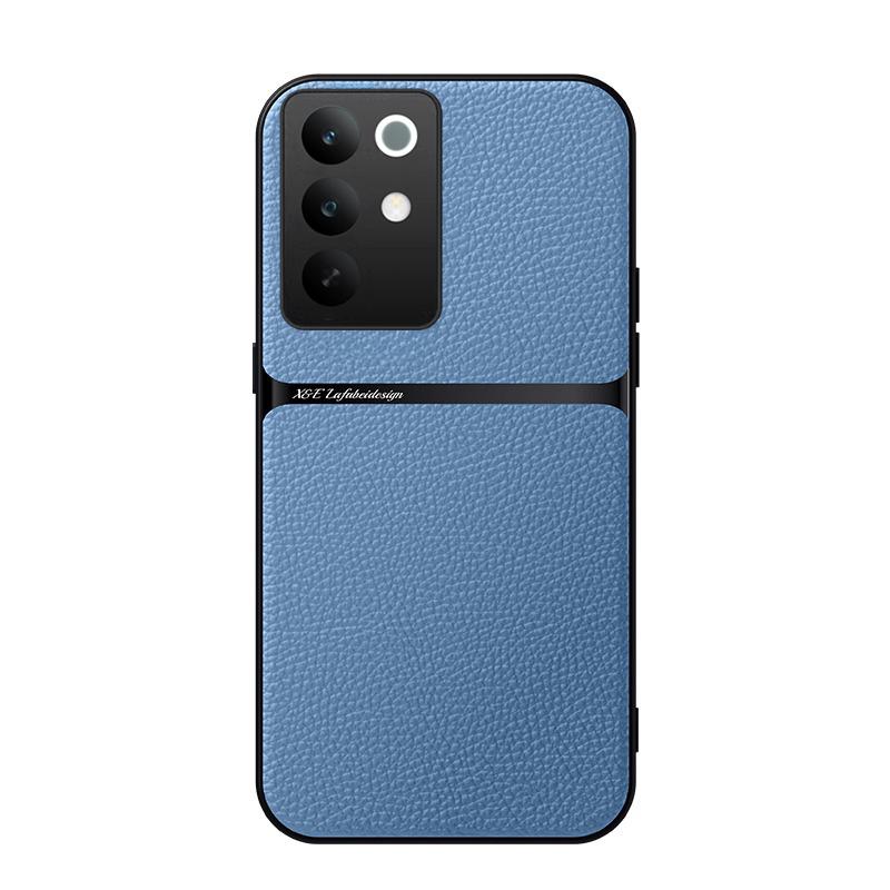 Чехол для телефона Realme C85 Задняя часть Силиконовая рамка Ударопрочный Автомобильный магнитный держатель Кожаная с мелкими линиями Противоударная задняя крышка Для Realme C85 Pro Чехлы