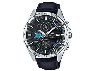 Мужские часы серебристо-черный Edifice Chronograph EFR-556L-1A из нержавеющей стали