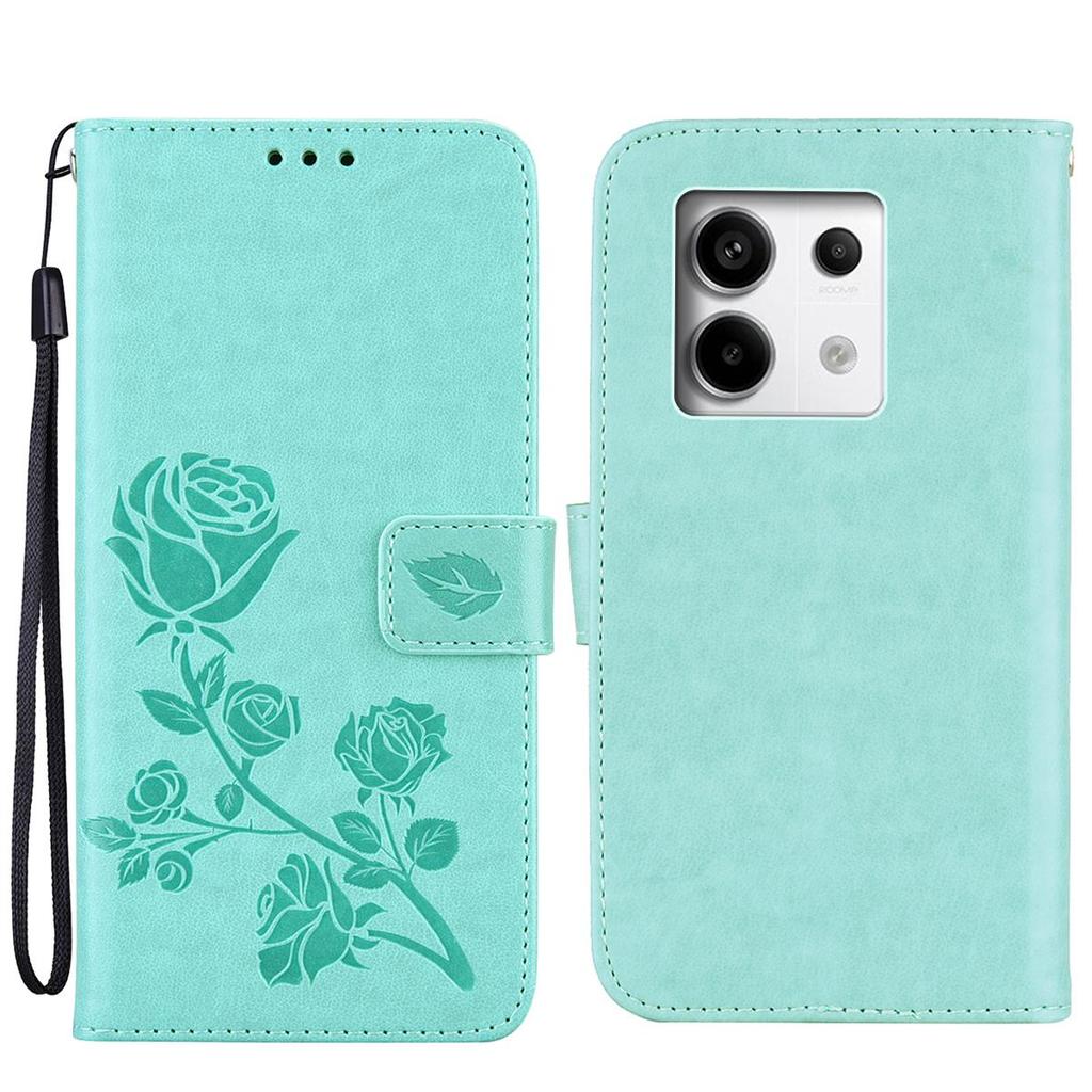 Тисненая кожаная книжка с рисунком розы для Xiaomi Redmi Note 13 Pro 5G, 13 Pro 4G, POCO X6 5G, M6 Pro 4G, кошелек, слоты для карт, чехол
