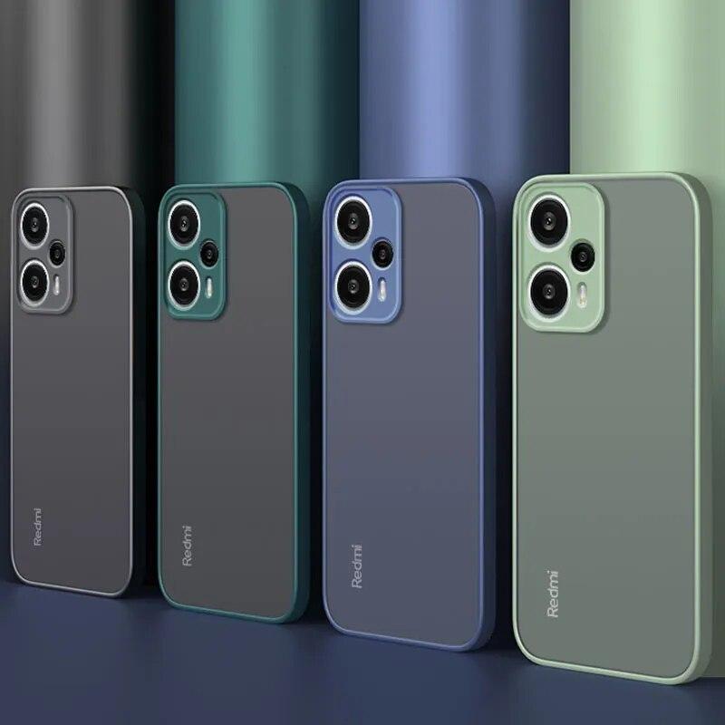 Гибридный жесткий чехол для ПК Xiaomi Redmi Note 13 12 Turbo 11 11S 10 10S 9 9S Pro 10A 10C 9A 9C Armor Matte Silicone Soft Back Cover