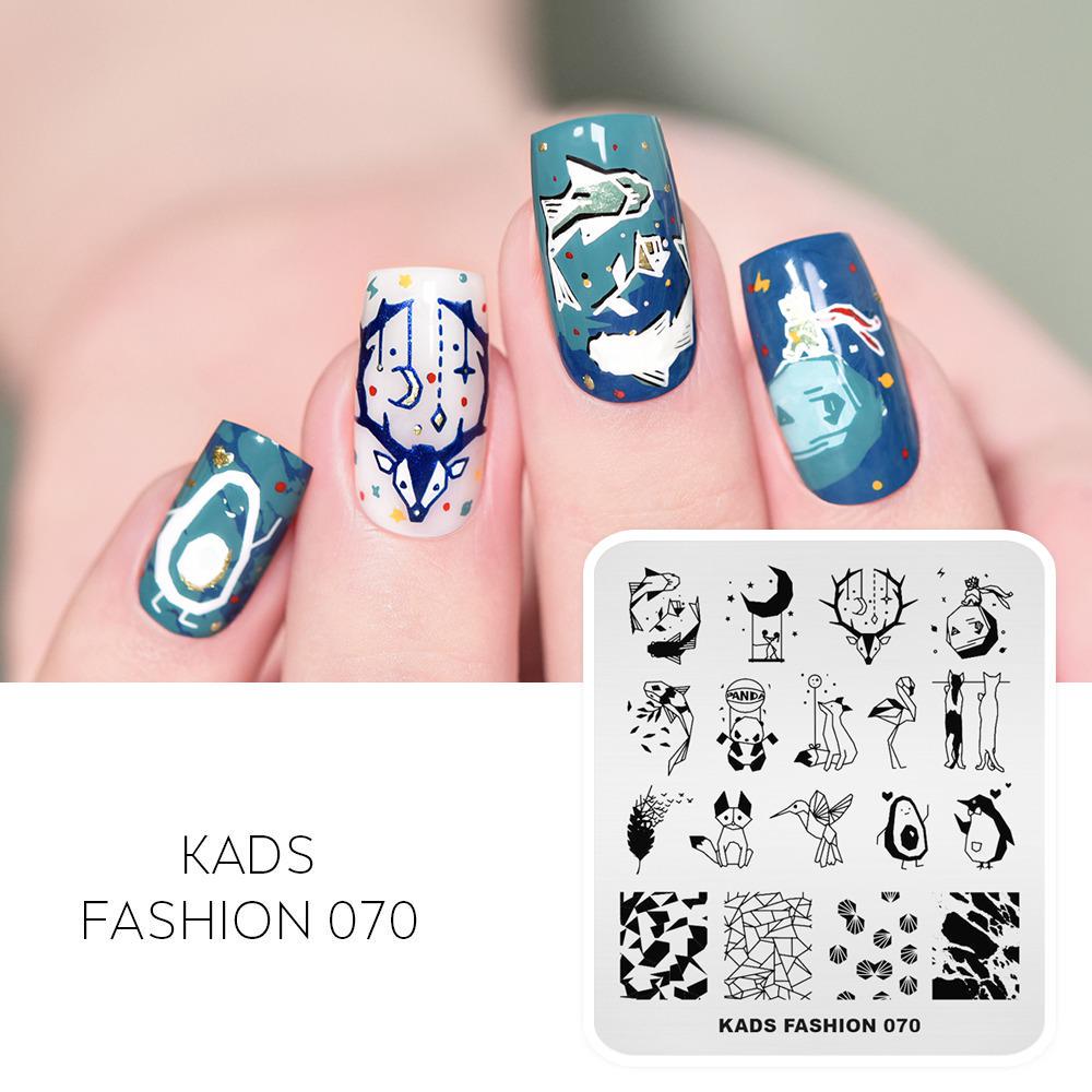 kads New 16 Designs Chinese Fashion Ocean Nail Stamp Plate Lotus Snake Dragonfly Mixed Pattern Nail Art Tools Stamping Template Stencil Plate