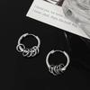Hiphop Stainless Steel Round Stud Earrings Women Hoop Earrings Korean Dangle Earrings Ear Jewelry
