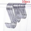 10Pcs Stainless Steel S Hooks Kitchen Pot Pan Hanger Clothes Storage Rack