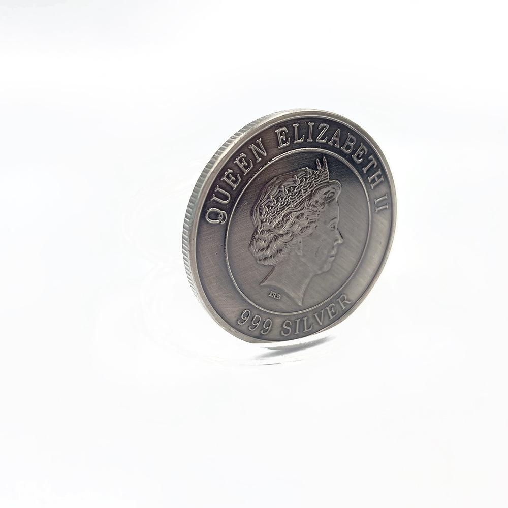 Двенадцать знаков зодиака, Елизавета II, памятная монета, антикварная, позолоченная, трехмерная, с цветной печатью, памятная монета, антикварная золотая монета