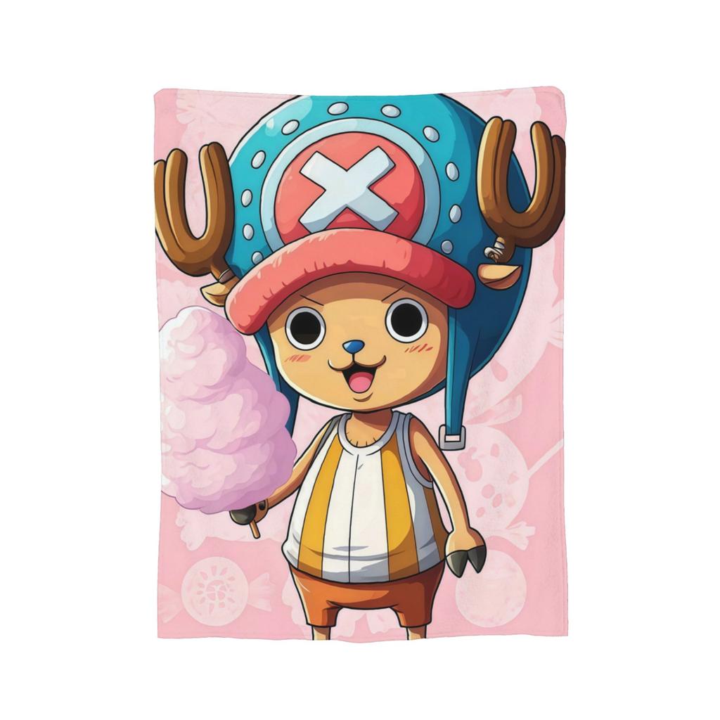 One Piece Tony Tony Chopper Anime Blanket Flannel Autumn/Winter Portable Soft Throw Blanket for Home Couch Bedspread